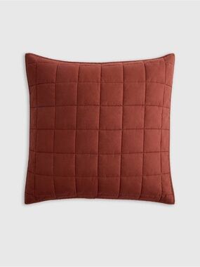 Quince Quilted Euro Pillow Sham in Bordeaux